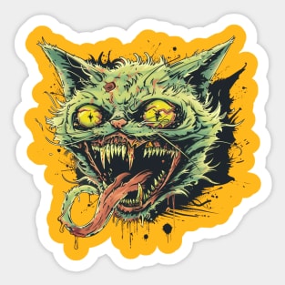 Creepy Cat Zombie Sticker